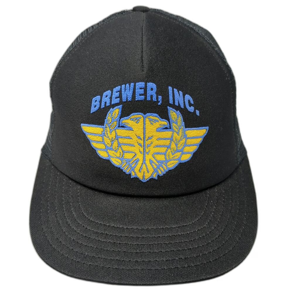 Paramount Brewer Inc Trucker Hat Black One Size Mesh Back Snapback USA Eagle